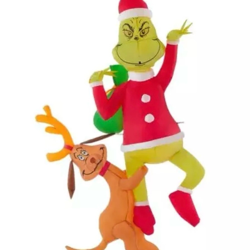 Gemmy 6ft Airblown Inflatable Hanging Grinch w/Max-Grinch - Picture 3 of 5
